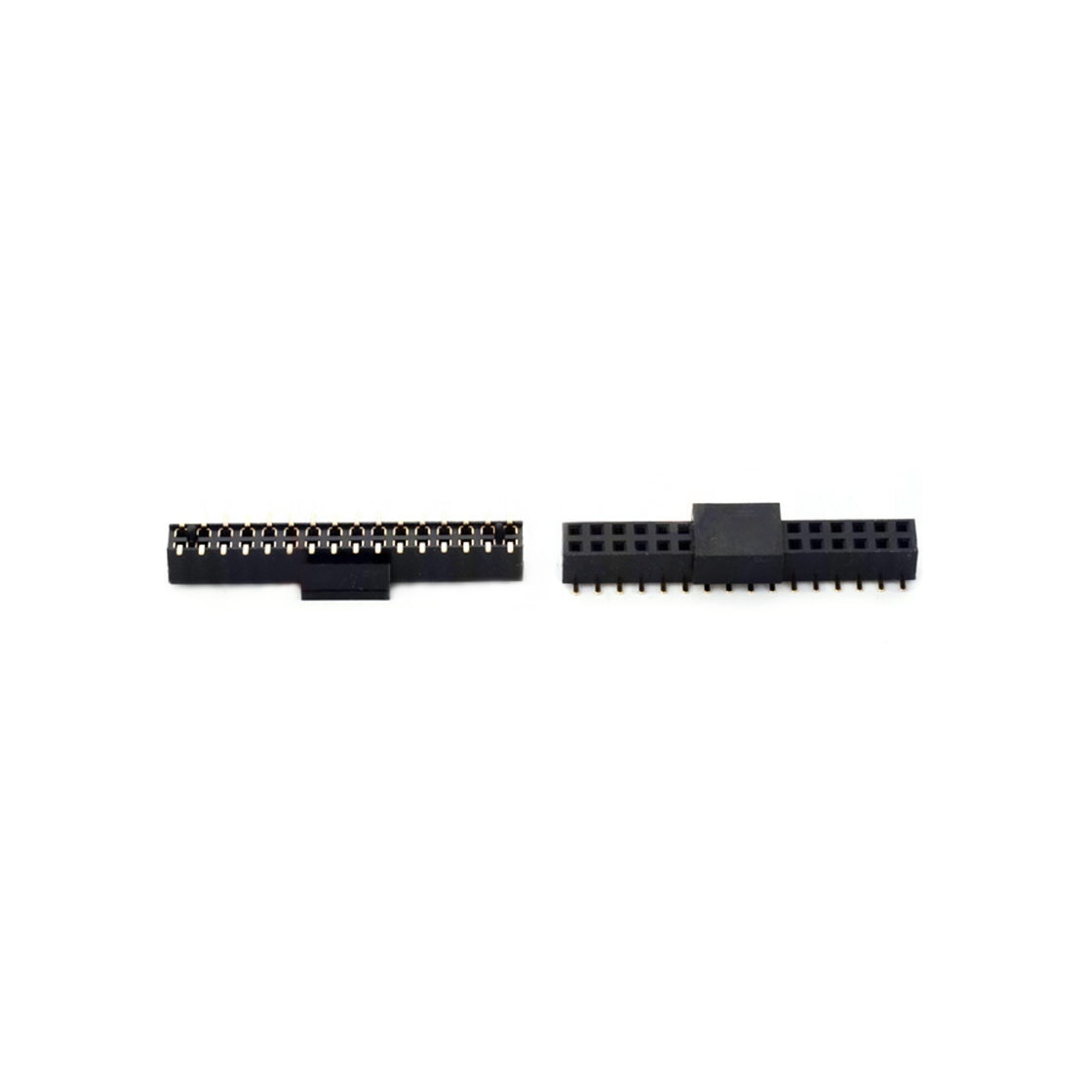 FH1007 排母连接器 Pitch 1.00mm 180° 双排 SMT+CAP 排母 带柱 塑高2.1mm PC3.9 2X16Pin 黑色 镀全金G/F